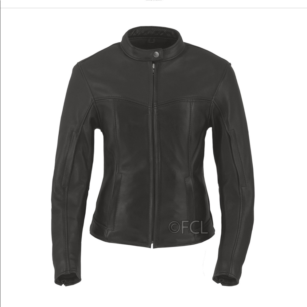 Fox Creek Leather Motorcycle Moto Biker Jacket